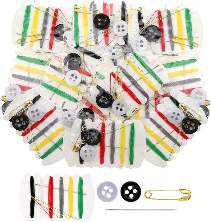 10PCS Mini Sewing Kit Travel Size Thread Repair Emergency Kit Portable Sewing Kits with Needles, Threads, Button, Safety Pin Basic Personal-Kit Travel Sewings Kits for Adults Hotel Amenities