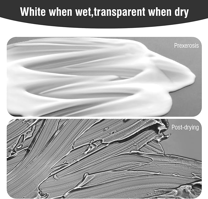 Falling in Art Clear Gesso for Acrylic Painting, Acrylic Gesso Primer for Oil Paints, 16 oz Non-Toxic Canvas Primer Surface Prep Medium