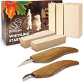 BeaverCraft Wood Carving Kit for Beginners S16 – Whittling Knives Sloyd, Chip Wood Carving Knife, Basswood Blocks for Carvers - Whittling Tools Set