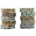 10 Rolls Ukiyo-e Style Washi Tape Set Japanese Kyoto Arts Adhesive Tapes Skinny Decorative Masking Tape Sets for Craft, Kids, Scrapbook, DIY, Gift Wrapping (Blooming Heritage)
