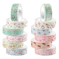 12 Rolls Tea Party Washi Tape, Afternoon Tea Decorative Tape for Scrapbooking, Bullet Journals, Planners, Party Decorations, DIY Crafts, Gift Wrapping, 16.4FT