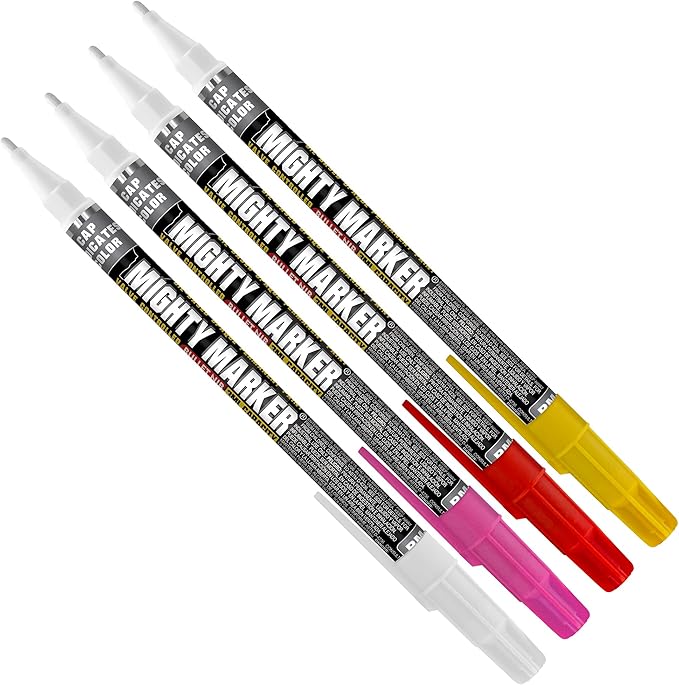 PM-92 Extra Fine Paint Marker, 4 Bonus Tips, 1.0 mm Tip, Xylene Based, Waterproof, Permanent, Valve Action, Manufactured in USA, Assorted 4 Pack
