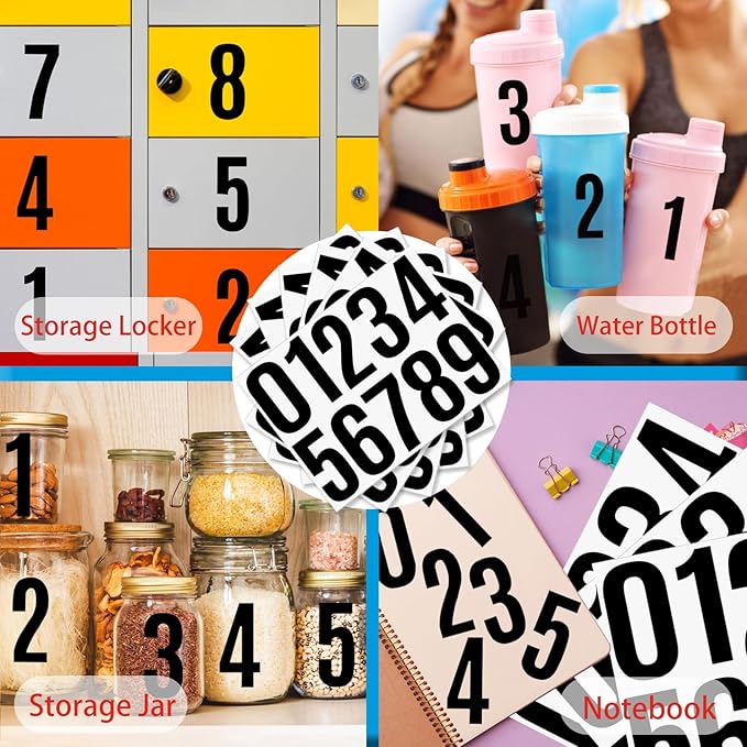 6 Sheets 4 Inch Mailbox Numbers Stickers Vinyl Decals,Self Adhesive Number Waterproof Large House Address Numbers for Outside Mailbox,Sign,Window,DIY Crafts Making,Door,Car,Home,Business(Black)