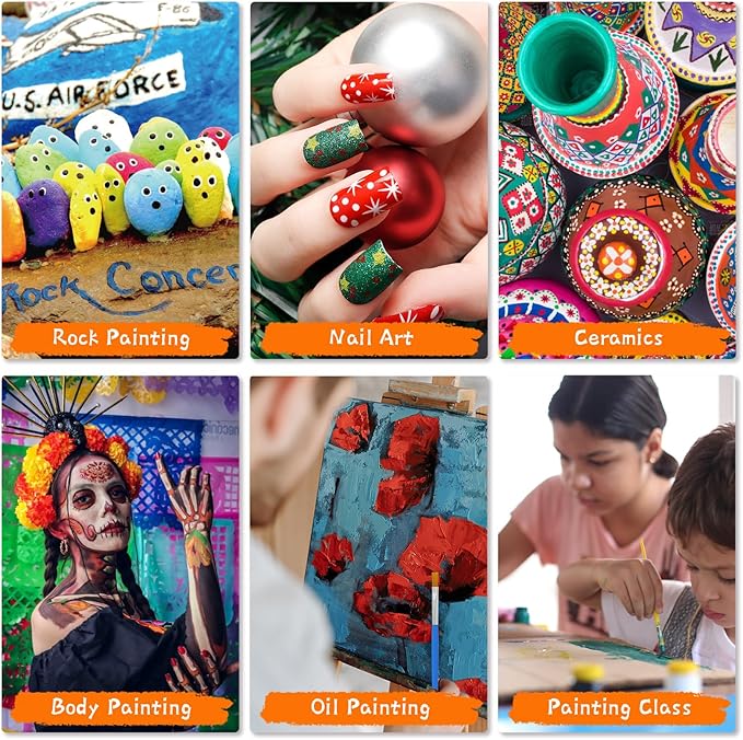 Small Paint Brushes for Crafts, 100 Pcs Art Painting Brushes Round Paint Brushes Set for Acrylic Painting, Mini Paint Brush for Kids Adults Oil Watercolor Rock Painting Body Face Nail Art