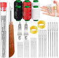 Big Eye Steel Sewing Needles Kit, Portable Hand Sewing Set, 37PCS Stainless Steel Sewing Needle Kit, Steel Needles for Hand Sewing, Punch Needle Kit Repair Tools for Beginners & Daily Use