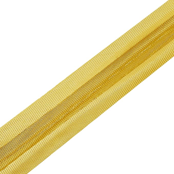 Mandala Crafts 1/2 Inch Single Fold Bias Tape for Sewing, Quilting, Piping, Hemming, Blanket & Quilt Binding – 55 Yards Metallic Gold Fabric Seam Binding Tape