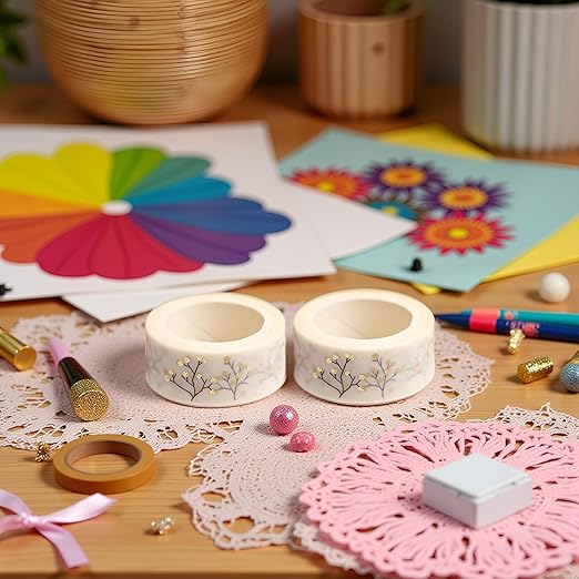 2Pcs Washi Tape Set, Washi Masking Decorative Tapes, Decorative Craft Tape Collection, Decorative Writable Craft Tape, Masking Tape for Party Supplies, Scrapbooking Supplies Golden Craft Supplies