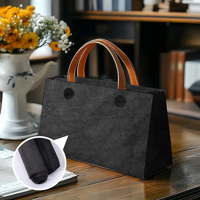 GONGZITEM Washable Kraft Paper Roll 19.5" x 58.5" – Sewable Kraft Paper Fabric for DIY Bag Making, Tote & Lunch Bags – Leather-Like Craft Material (GZ03)