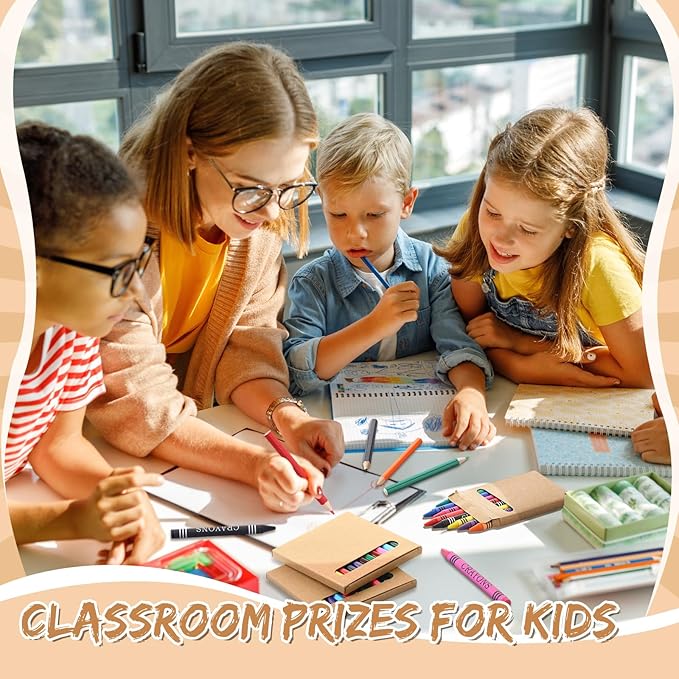 100 Sets Colored Pencils and Crayons Bulk Valentine's Day Gift Classroom Exchange Gift Class Prize, Craft Supplies in Box Mini Pencils Crayons Teacher Supplies, Cute Birthday Party Gifts