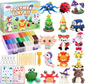 Polymer Clay Kit, 34 Colors Modeling Clay for Kids Adults, Funtopia Oven Bake Clay with Tutorial Book Sculpting Tools Storage Box for Sculpture, Crafting, DIY Projects, Jewelry Making(0.9oz/pc)
