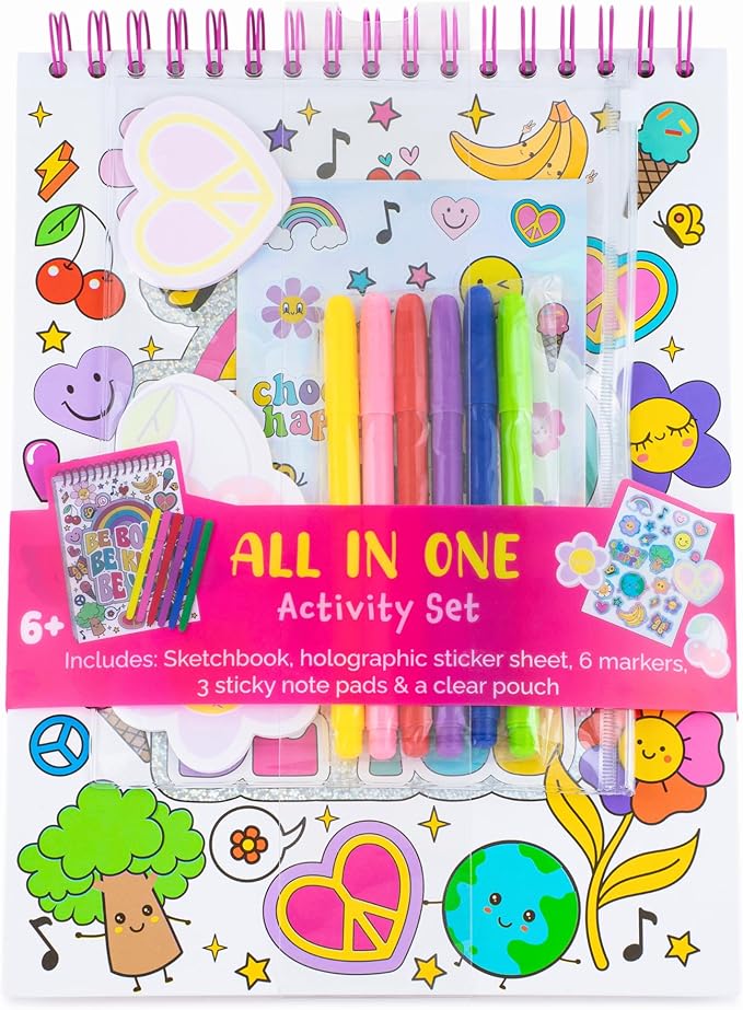 VOTUM Sketch Book: Personalized Artist Sketchbook: Sketching, Drawing and Creative Doodling. Notebook and Sketchbook to Draw and Journal with Stickers and Markers (Groovy)