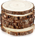 FSWCCK 6 Pack Nature Unfinished Round Wood Slices, 7-8 Inches Wooden Circle, Large Wood Slabs for Weddings Centerpieces Decor and DIY Painting Crafts