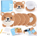 CrochetBox Crochet Kit for Beginners Adults - Corgi Coasters Starters Crochet Kit, Beginners Crocheting Kitting for Adults Teen, Craft Gifts with Crochets Yarns, Hook, Step-by-Step Video, Instruction