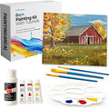 Painting4Real DIY Art Painting Kit for Adults – Learn to Paint Barn to The Peaks with Video Tutorials – 9 Pieces Acrylic Paint Set for Adults –Perfect Christmas Crafts & Holiday Gifts for Art Lovers