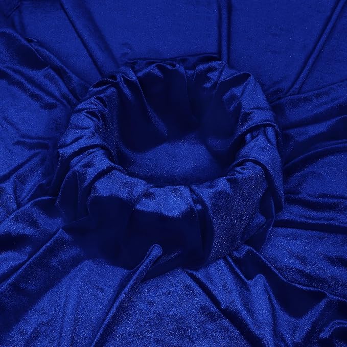 KKJIAF Royal Blue Stretch Velvet Fabric 60 Inch Wide, 2 Yard Soft Stretchy Fabric for Sewing Clothes, Apparel, Costume, Crafts - 90% Polyester 10% Spandex