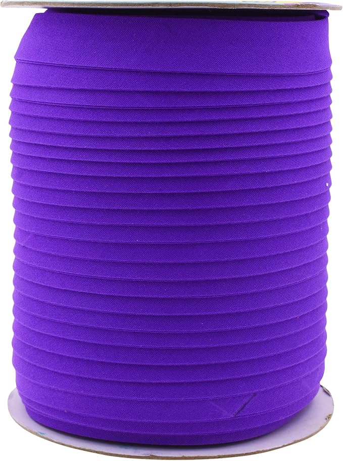 Mandala Crafts 55 Yards 5/8 Inch Purple Double Fold Bias Tape for Sewing - Bias Binding Tape for Quilting Binding, Hemming, Seam, and Fabric Piping
