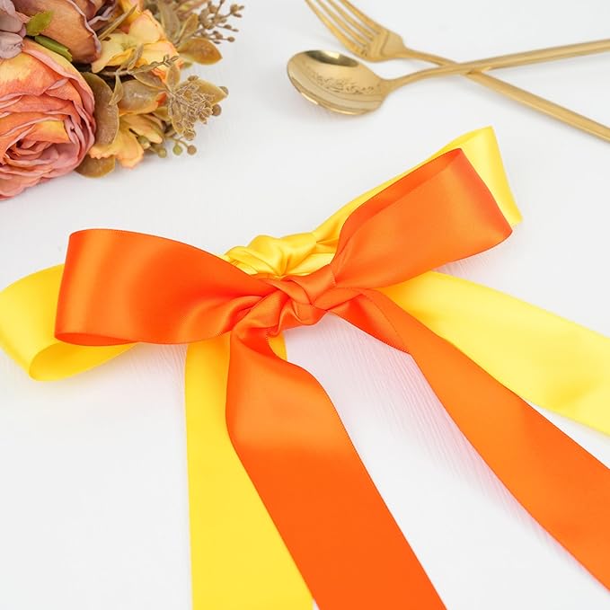 Rainbow Ribbon 1.5 Inch Double Face Satin Polyester 6 Rolls 30Yards Rainbow Colored Satin Ribbon for Wedding, Baby Shower, Birthday Party Decoration
