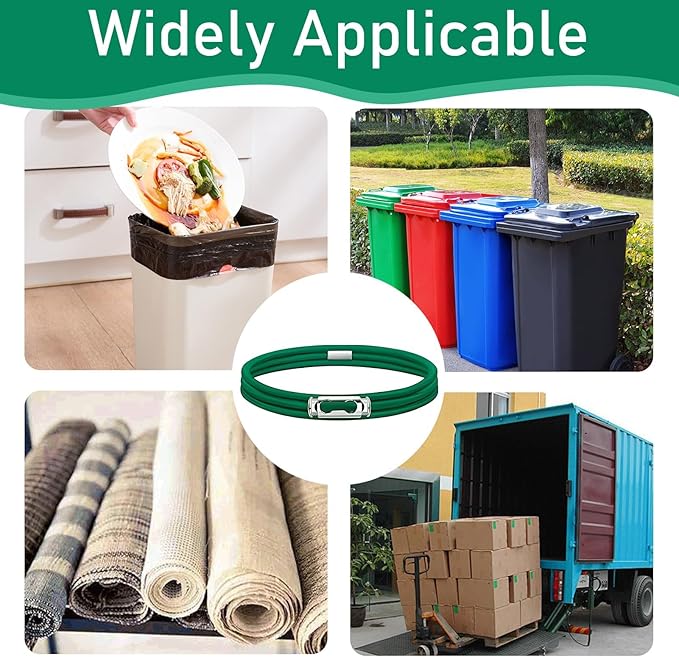 6 Pcs Large Rubber Bands for Trash Cans, Cord Lock Adjustable Garbage Can Bands Fits 40-96 Gallon Trash Cans, Multifunction Bungee Cords for Kitchen Home Office School Garbage
