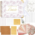 Humyoun 8.5 x 7 Inch Wedding Guest Book Letters to The Bride Scrapbook Wedding Memory Book Bridal DIY Blank Paper Scrapbook Photo Album Guest Sign with Pearl Stickers(157 Pcs,Pink Floral)
