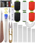 44Pcs Sewing Tool Set, Big Eye Steel Sewing Needle Kit, Threader and Needle Repair Kit Stainless Steel Needles for Hand Sewing