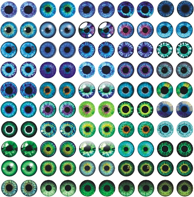 100PCS Eyes Glass Cabochon for Clay Doll Making Sculptures Props Craft DIY Findings Jewelry Making Christmas Gift