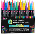PAINTIGO Extra Fine Acrylic Markers – 26 Paint Pens for Rock Painting, Canvas, Wood, Glass, Ceramic, Fabric, DIY Crafts, Scrapbooking, Drawing, Detailing, Art Supplies
