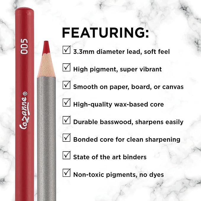 Cezanne Creative Mark Premium Colored Pencils Cobalt Blue 6 Pack - Highly-Pigmented Drawing Pencils - Coloring Pencils for Drawing, Blending, Coloring, and More