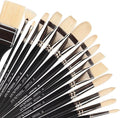 Falling in Art Natural Bristle Professional Paintbrush Set, 15PCS Long Handled Paint Brushes for Acrylic Painting, Oil Paint Brushes with Bamboo Storage Pouch