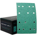 Serious Grit - 3" x 5" (80mm x 133mm) 14-Hole 40 Grit Sanding Sheets - Fits Festool RTS 400 & Mirka Deos 353 - Heavy-Duty Hook & Loop Film Abrasives - Sandpaper for Sheet Sanders - 25 Pack Box