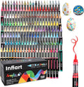 168 Colors Acrylic Paint Markers Brush Tip, Automatic Ink Control Acrylic Paint Pens Waterproof Acrylic Markers Set for Christmas Decorations, Stone, Wood, Glass, DIY & Art Supplies
