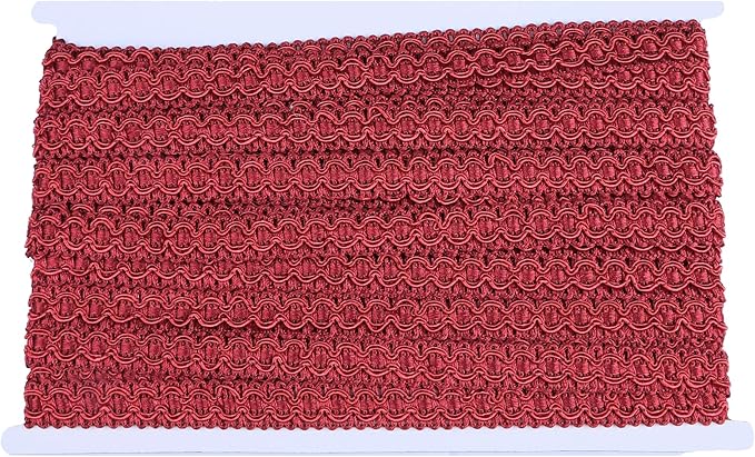 Gimp Braid Trim, 0.7 Inch / 10M(10.9 Yards) Fabric Trim for Curtains, Upholstery, Sewing, Hand DIY Crafts, Costume and Home Decorative（Wine）