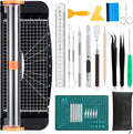 Famomatk 27PCS Craft Weeding Tools for Vinyl Kit,Utility Knife Vinyl Weeding Tool Set with 12Inch Paper Cutter Trimmer for Scrapbooking,Silhouettes,Cameos,DIY Art Crafting,Cutting,Splicing,Cardstock
