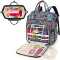 LoDrid Knitting Backpack With Three Oversized Grommets, Travel Yarn Bag With Steel Frame Top, Crochet Organizer for Hooks, Needles, and Other Accessories, Totem