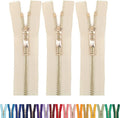 #5 Gold Metal Zipper - 50+ Colors - 3 PCS - (4-14 inches) Sizes - Luxury Lightweight Handcraft Metal Zippers with pulls for Purses Bags Pockets Shoes Sewing & Crafts DIY ZP02585