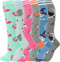 fenglaoda Compression Socks for Women Men Support Circulation 6 Pairs Socks For Nurse, Travel, Flight