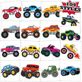 104 PCS Monster Truck Temporary Tattoos for Kids Party Supplies, Individually Wrapped Monster Truck Fake Tattoos Temp Tattoo Stickers for Boys Girls Birthday Party Favors Decorations Activities