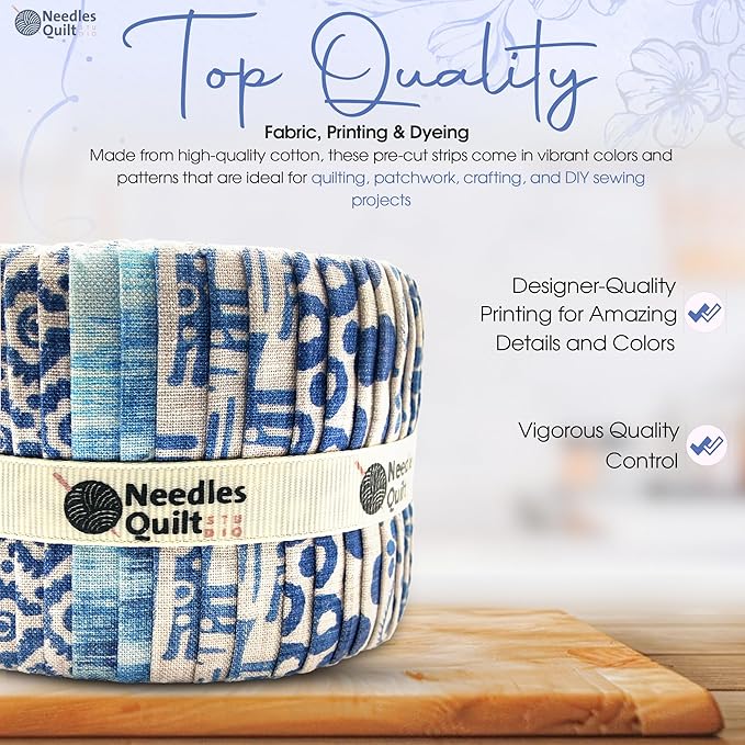 Jelly Roll Fabrics for Quilting Clearance 40 Strip 2.5" x 44" | Cotton Strips Bundles – Perfect Quilting Fabric for Sewing, Precut Quilt Projects, and DIY Crafts (Scandinavian Cottage)