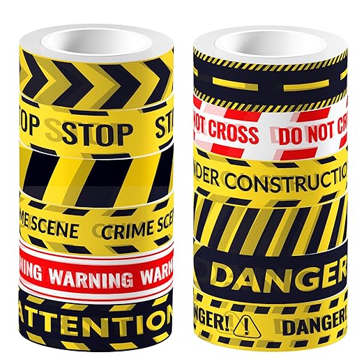 Construction Washi Tape Set 12 Rolls,Architectural Slogans Washi Tape Decorative Paper Stickers Decorative Tape for Construction Birthday Party Craft,Scrapbook,DIY, Planner,Gift Wrapping,Party Decor
