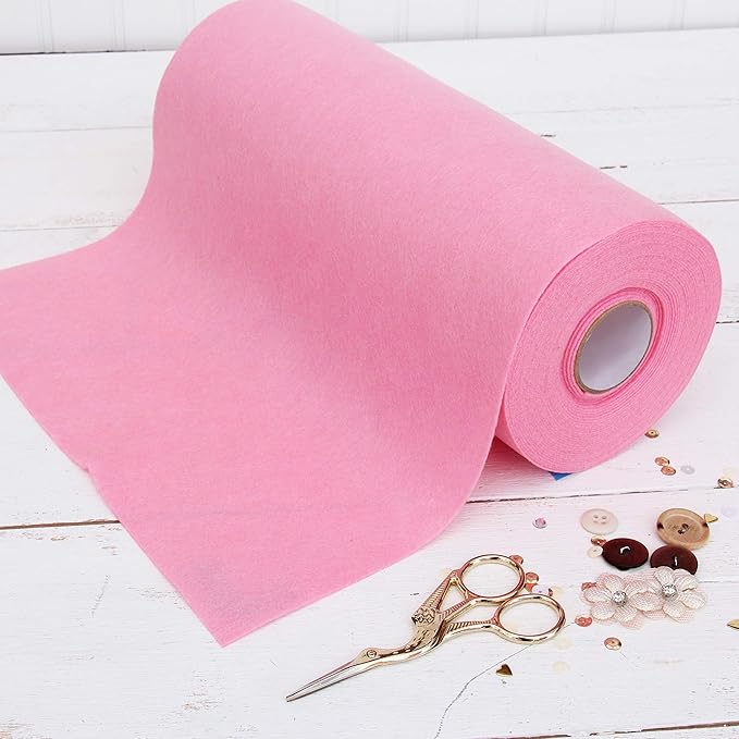 Threadart Premium Felt Roll - 12" x 10yd - Pink | Soft Wool-Like Feel | 1.2mm Thick Fabric for DIY Crafts, Sewing, Crafting Projects | Compatible with Cricut Maker