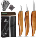 ABECIOUS Premium Wood Carving Tools 8 PCS - Wood Carving Knife, Wood Whittling Kit Includes Cut Resistant Gloves for Wood Carving, Rust-Free High Carbon Steel Wood Carving Knives with Rosewood Handle.