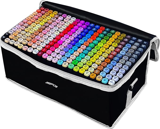 262 Colors Alcohol Markers Art Markers for Kids and Adult Drawing Marker Dual Tip Coloring Painting Perfect for Boys Girls Students Gift