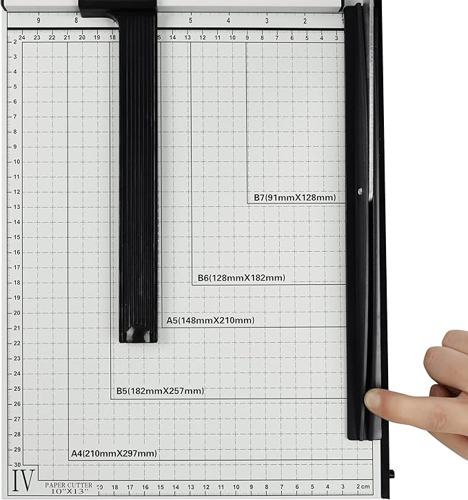 Precision Paper Cutter for A4/B5/A5/B6/B7, 10x13 inches, 70GSM Capacity, Metal Base