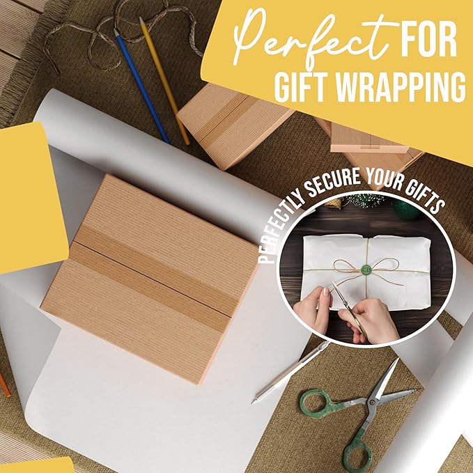 White Kraft Paper Roll 17.75"" X 1320"" (110' Ft) Colored Paper Roll - Kraft Wrapping Paper Perfect as Shipping Paper - Packing Paper Roll - Craft Supplies - Craft Paper Roll by Crown Display, 22323