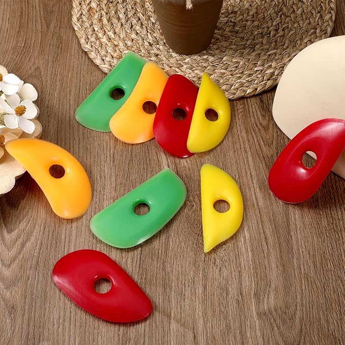 16 Pcs Soft Silicone Pottery Ribs, Multi Styles DIY Smooths Shapes Pottery Trimming Tools, Silicone Clay Ceramic Ribs, 4 Styles, for Shapes Sculpting Mud Trimming Throwing