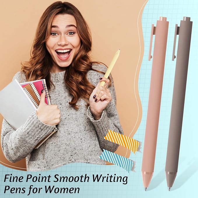 Crtiin 100 Pcs Gel Ink Pens Bulk, Black Ink 0.5mm Fine Point Retractable Pen Smooth Writing Office Supplies for Teacher Server Nurse Christmas Charity Donation Valentine (Pastel Colors)