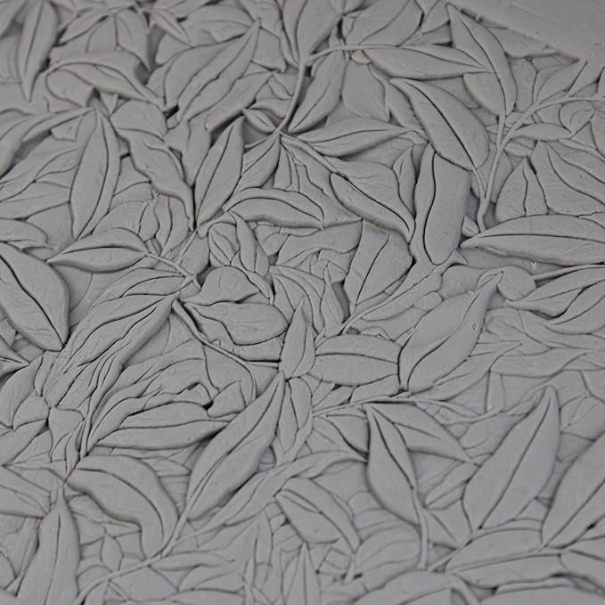 Leaves Clay Texture Roller (4") - Seamless Set #01 - Embossing Pattern Roller for Polymer & Ceramic Clay, Pottery & Crafts