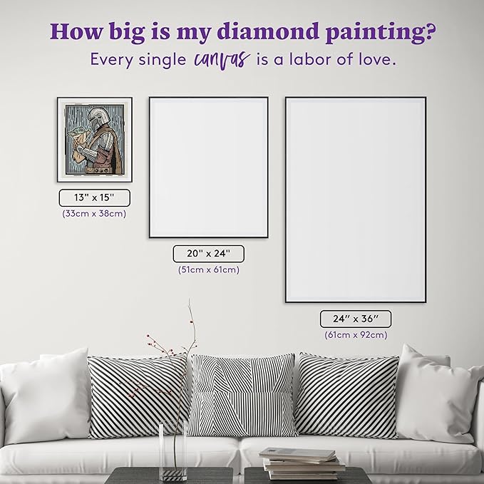 DIAMOND ART CLUB The Mandalorian and The Child Diamond Painting Kit, Fun DIY Crafts for Adults, Round Diamond Art Canvas, 13" x 15"
