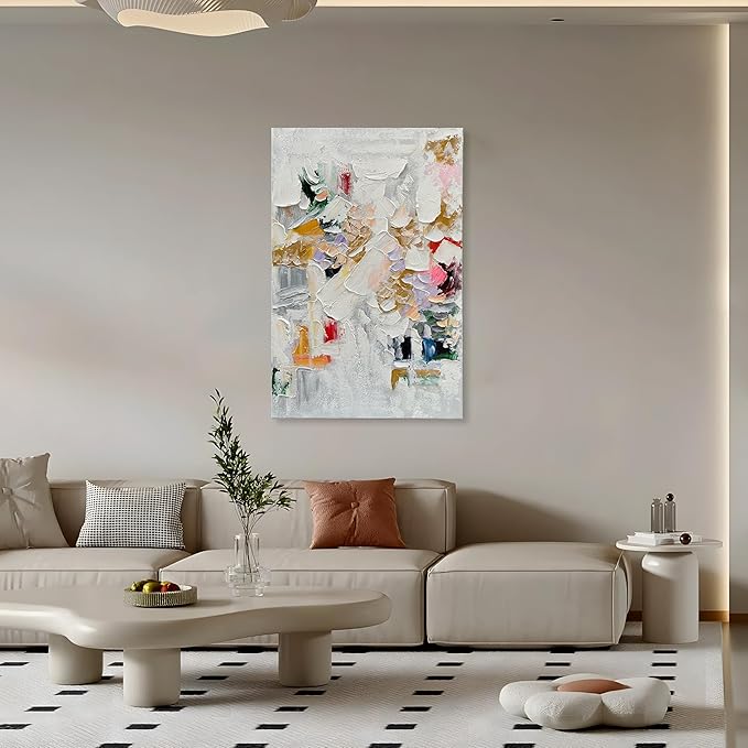 Art Hand-Painted Abstract Oil Painting with Thick Texture and Rich Colors, 36x24 inches, is Suitable for Decorating The Walls of Art Homes.Decorative Art Painting