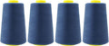 Mandala Crafts 4 Pack of Serger Threads Cones Spools - 40S/2 24000 Yards Polyester Denim Threads for Sergers Machine and Overlock Quilting Sewing Machine