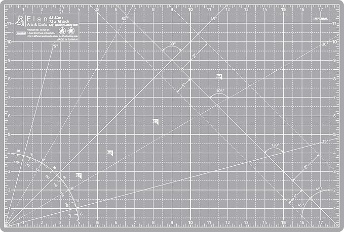 Elan Cutting Mat A3 Gray, Self Healing Cutting Mat 12x18 Inch, 5-Ply Craft Board Gray, Hobby Board for Crafts 12x18 Inch